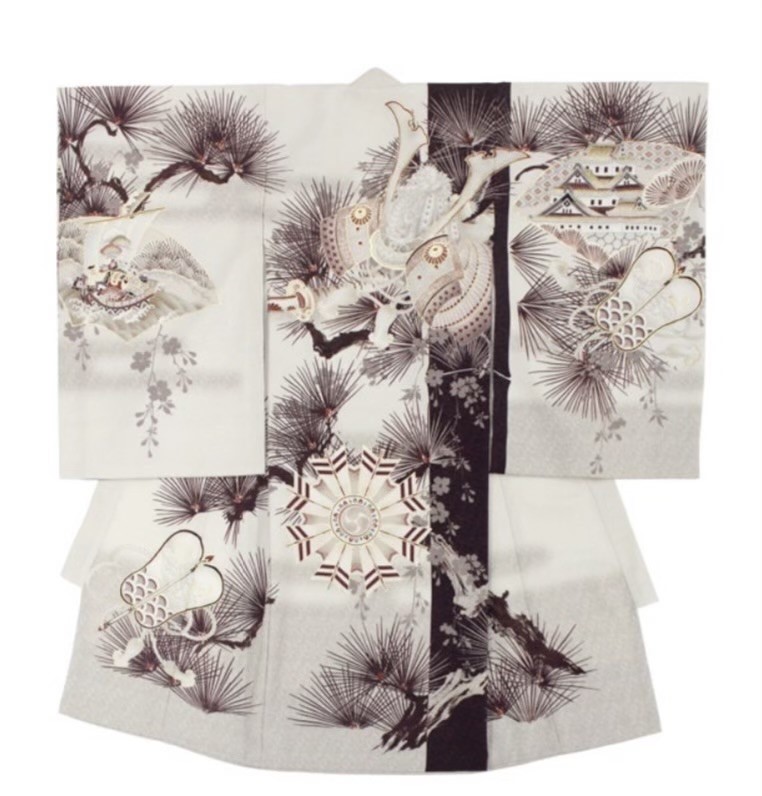 初着男児白色×グレー色