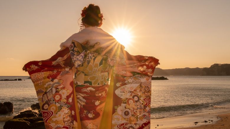 日没での振袖ロケーション前撮り撮影
