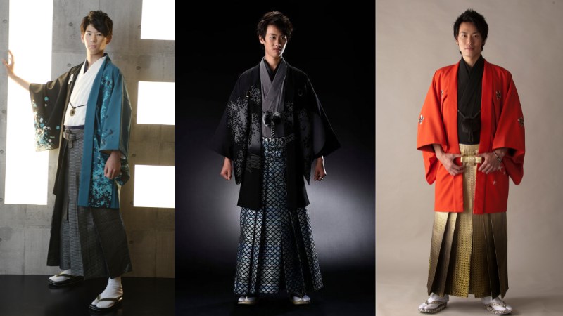 成人式男性の羽織・紋付き袴