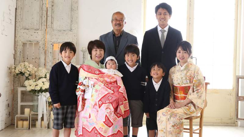 お宮参り時の産着(うぶぎ)着物