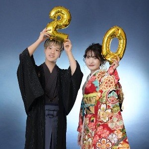 振袖で家族撮影 前撮り撮影